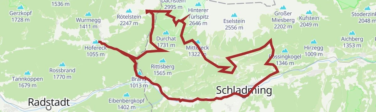 Route map: Dachstein Panorama Tour